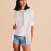 Astra Unfinished Frayed Hem Shirt - StyleFav