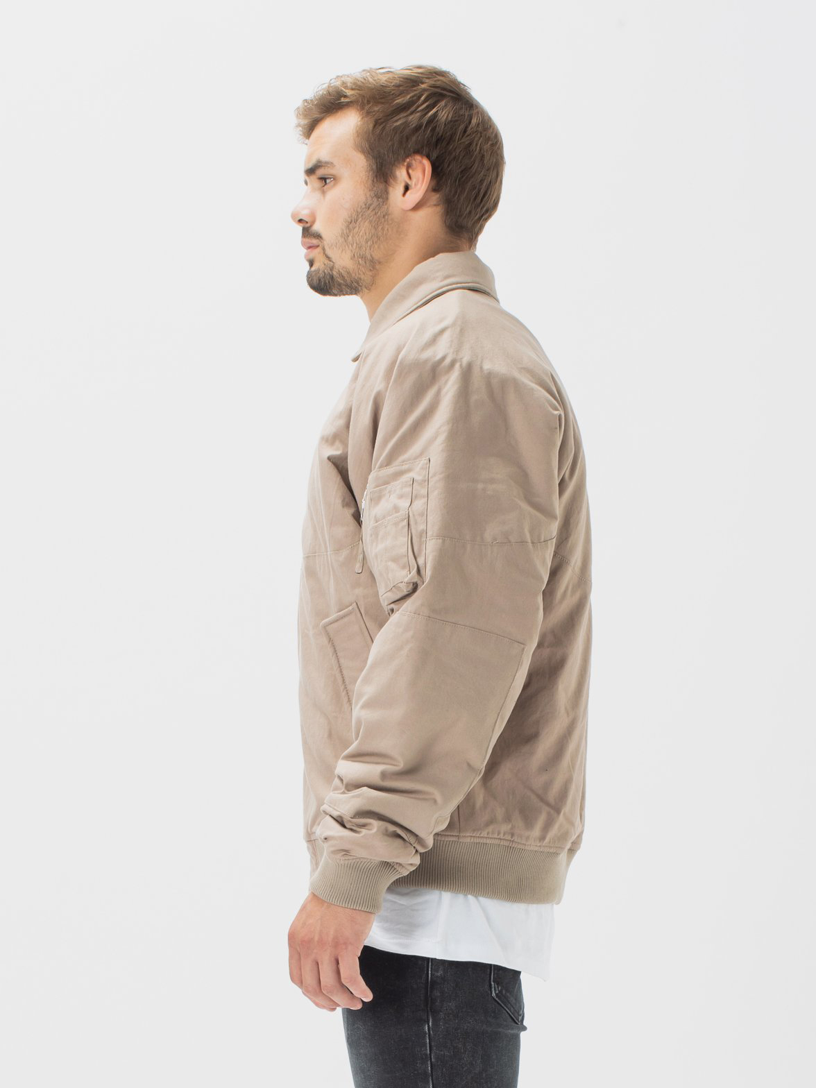 Sandstone Militat Bomber Jacket - StyleFav