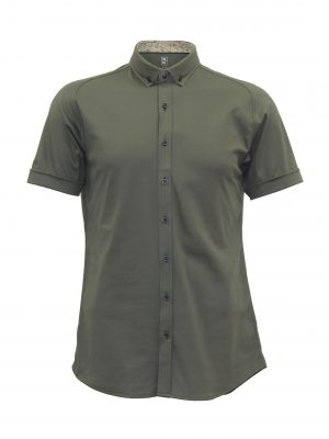Non-Iron Olive Green Cotton Shirt - Stylefav