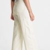 Cannoli Cream High Waisted Wide Leg Crop Utility Pants - StyleFav