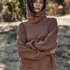 Ora Cowl Neck Hooded Sweatshirt - Stylefav