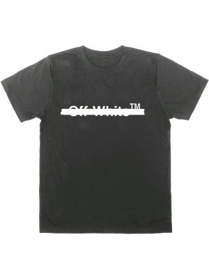 Off White Cross Black Graphic T Shirt - StyleFav