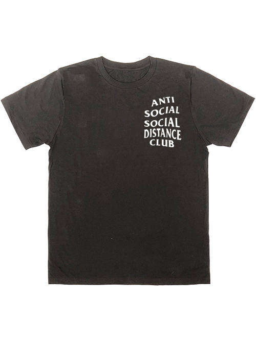 Social Distance Club Black Graphic T Shirt - Stylefav