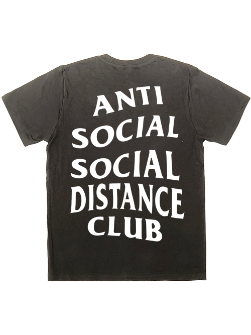 Social Distance Club Black Graphic T Shirt - Stylefav
