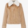 Racquel Collared Faux Fur Jacket - Stylefav