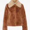 Racquel Collared Faux Fur Jacket - Stylefav
