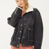 Ariel Cozy Denim Bomber Jacket - Stylefav