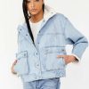 Ariel Cozy Denim Bomber Jacket - Stylefav
