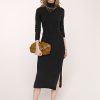 Linden Mock Neck Slim Sweater Dress - Stylefav