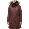 Merideth Long Thigh Premium Down Parka Merlot - Stylefav