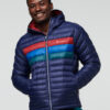 Men's Fuego Down Hooded Jacket - Maritime Currant Stripes - Stylefav