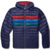 Men's Fuego Down Hooded Jacket - Maritime Currant Stripes - Stylefav