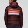Women's Fuego Hooded Down Jacket Chestnut Stripes - Stylefav