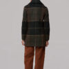 Adreanna Shearling Collar Plaid Wool Coat - Stylefav
