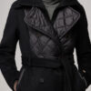 Nora Mixed Media Wool Coat - Stylefav
