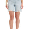 Destructed Light Indigo 501 Mid Thigh Shorts - Stylefav