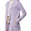 Lavender Benela Mid Thigh Knit Coatigan - Stylefav