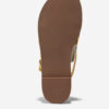 Flynn Golden Haze & Ivory Leather Flat Sandals - Stylefav