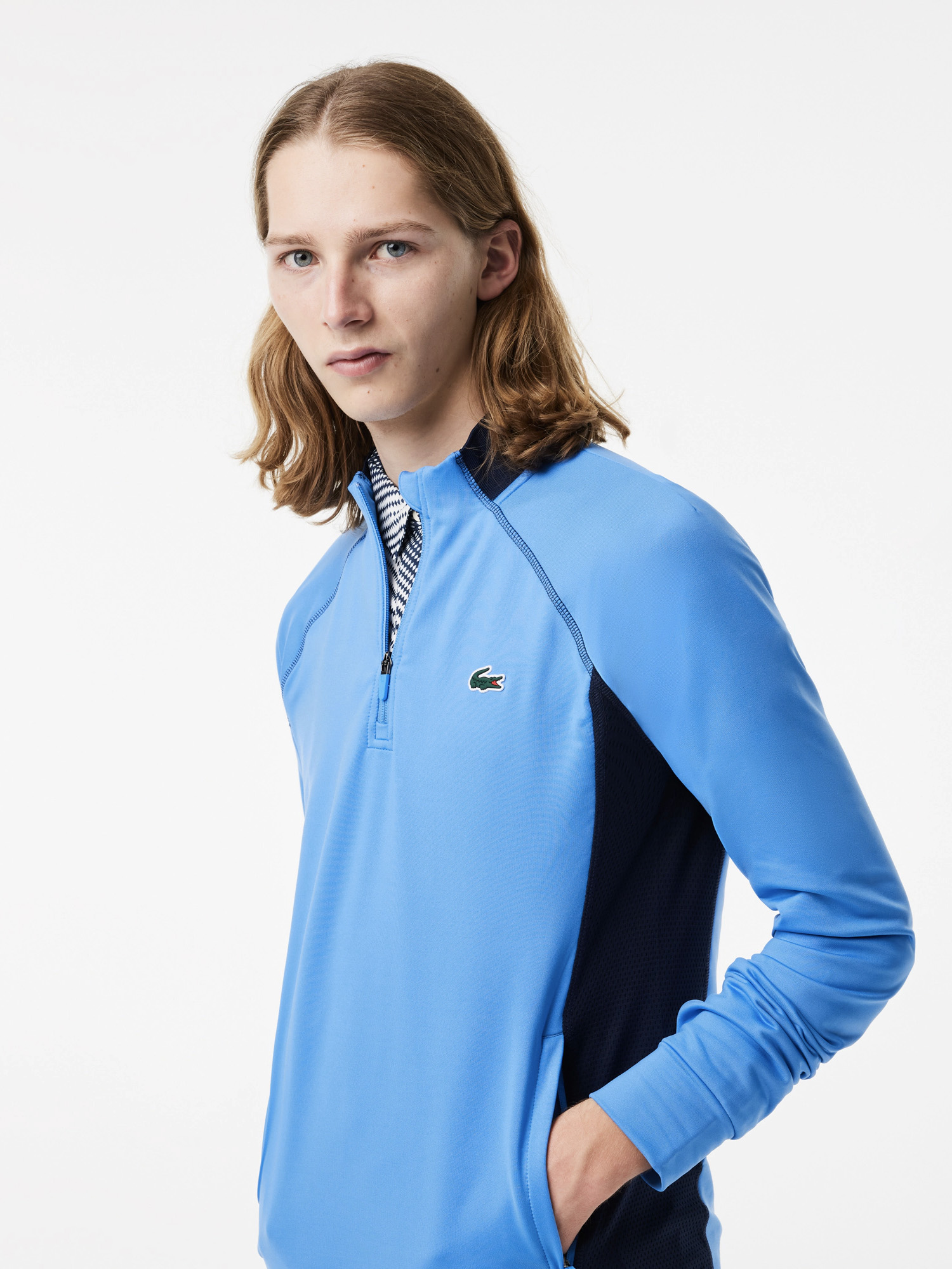 Golf Sweatshirt with Inset Crew Neck - Stylefav