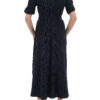 Midnight Blue Plisse Midi Dress - Stylefav