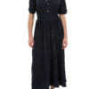 Midnight Blue Plisse Midi Dress - Stylefav