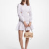 White Geo Eyelet Dress - Stylefav