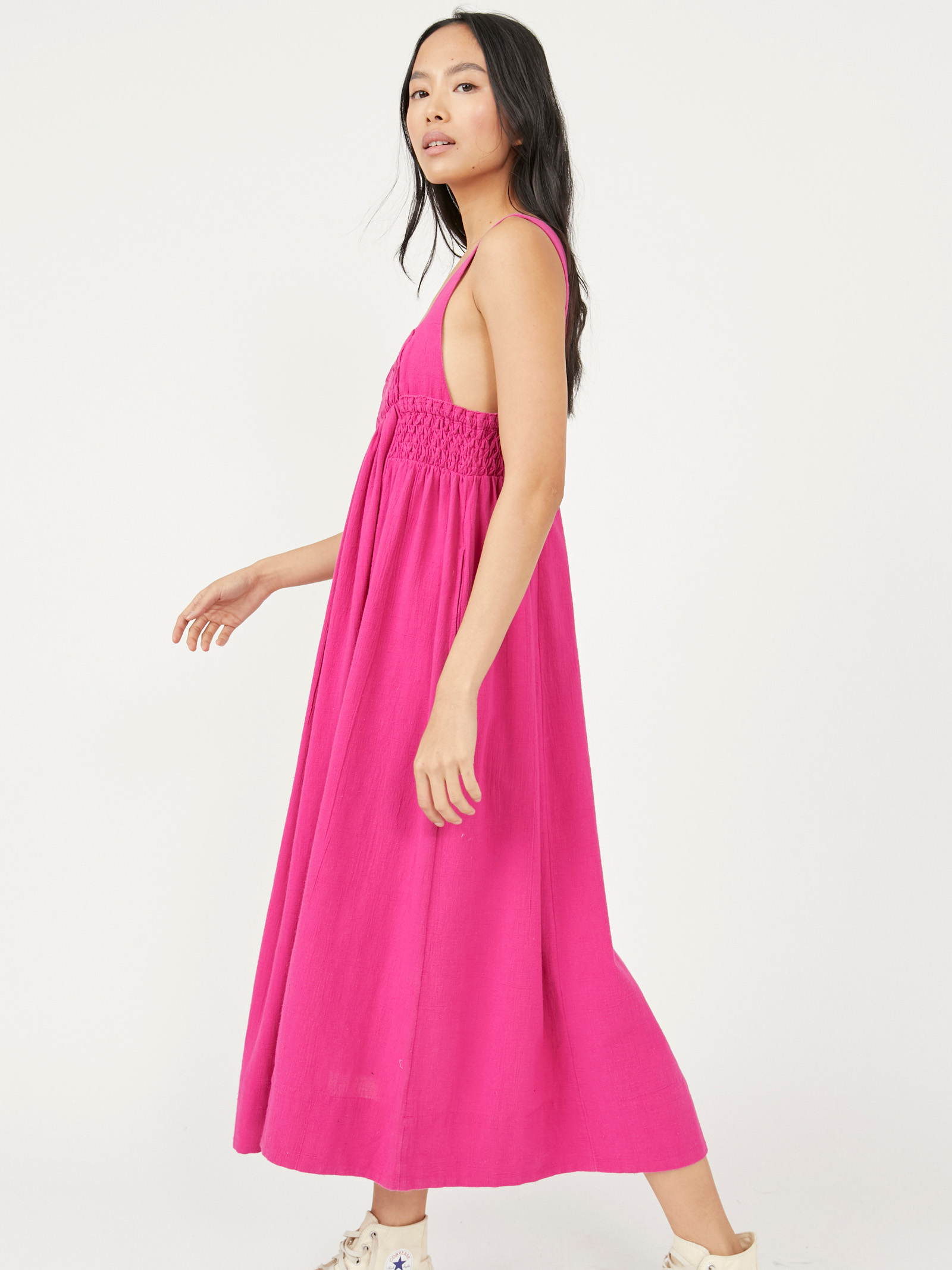 Raspberry Sherbert Delphine Midi Dress - Stylefav