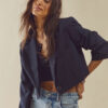 Black Block Party Crop Blazer - Stylefav