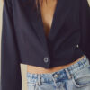Black Block Party Crop Blazer - Stylefav