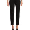 Black Ponte Knit Slim Leg legging Pants - Stylefav