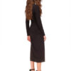 Black Ruched Fitted Dress - Stylefav