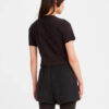 Black Gold Tab Slim Crop Tee - Stylefav