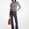 Midnight Blue Gold Stripes Knit Sweater - Stylefav