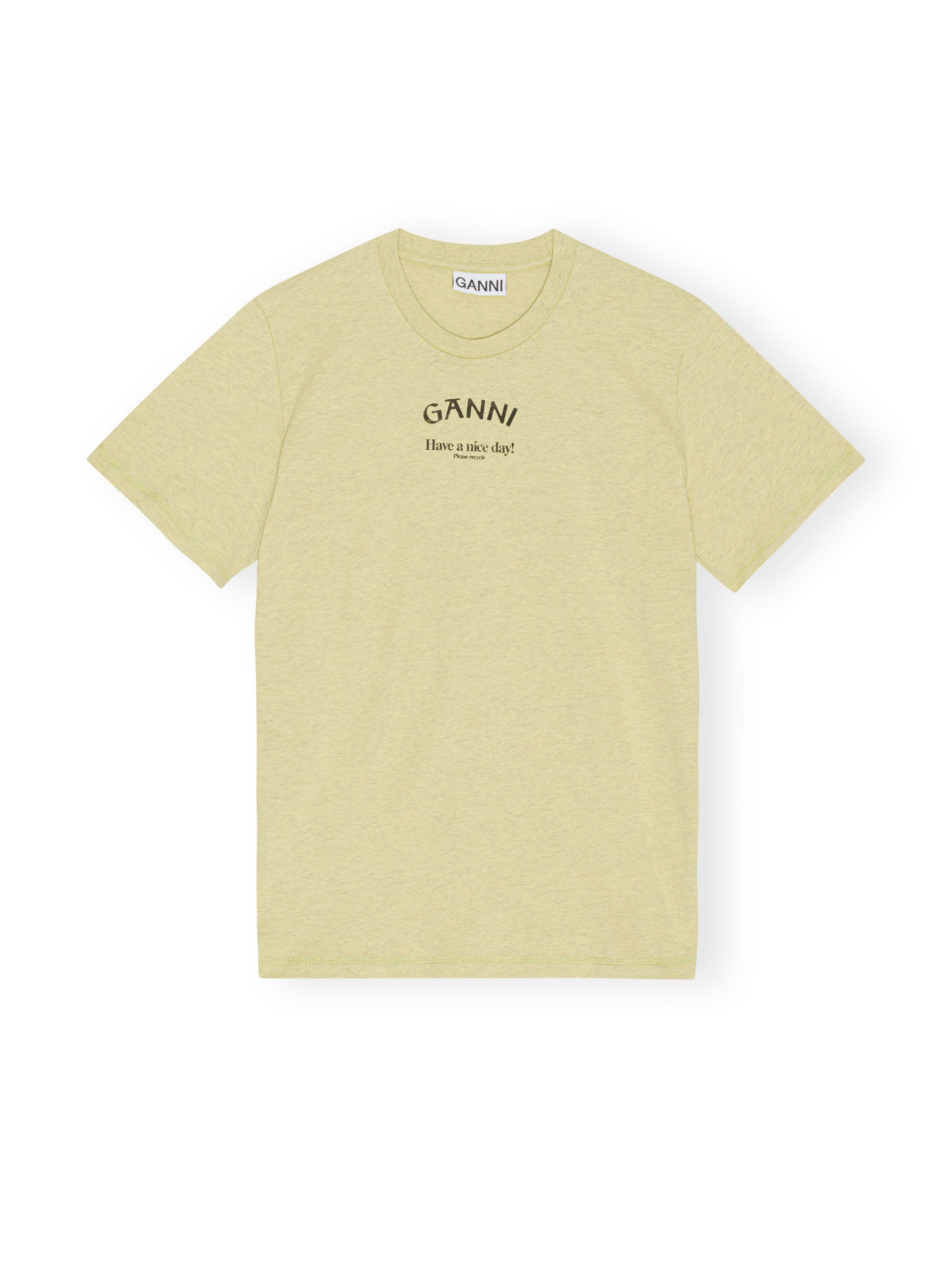 Leek Green Relaxed Ganni T-Shirt - Stylefav