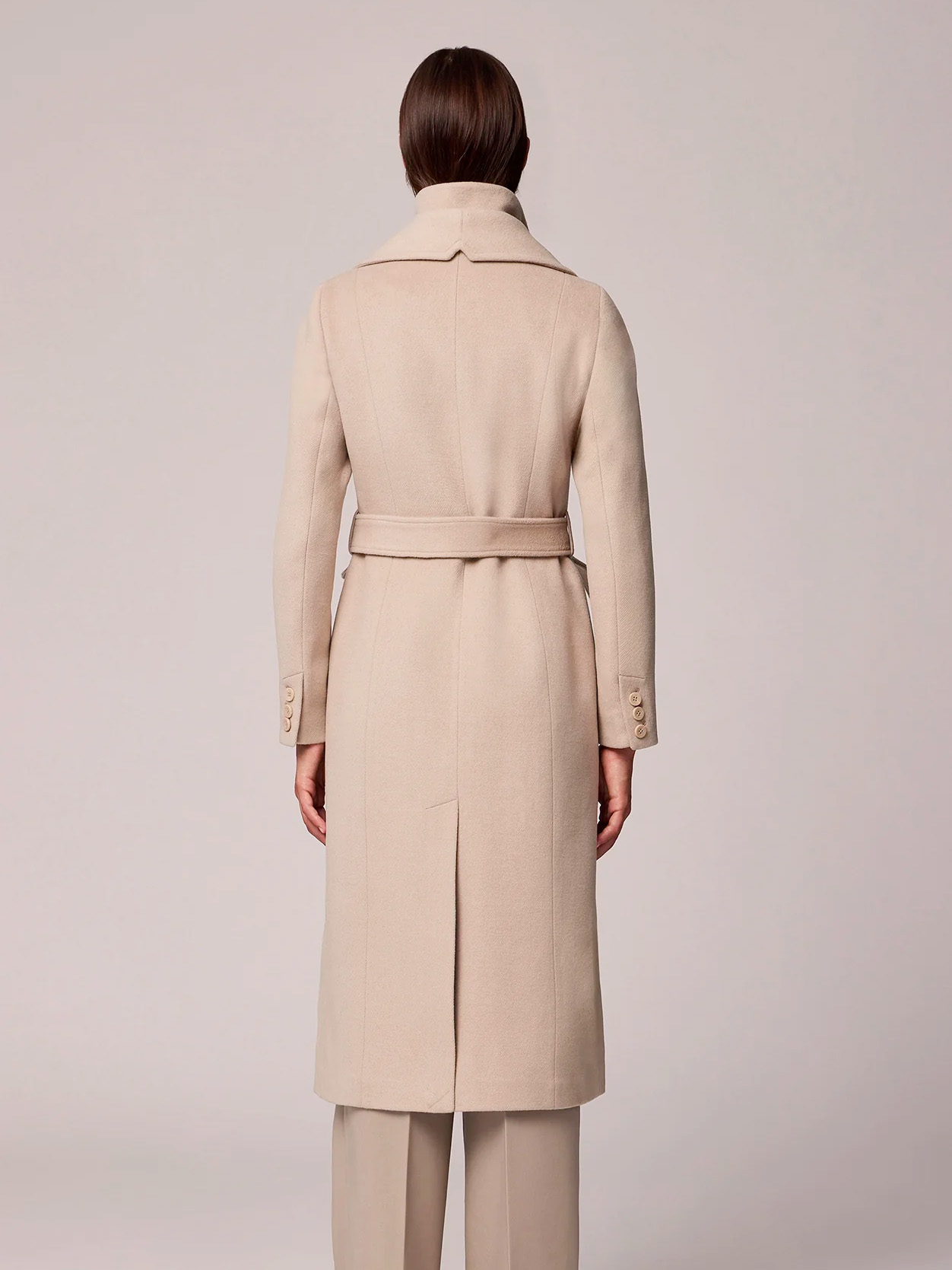 Ilana Lapel Collar Classic Wool Belted Coat - Stylefav