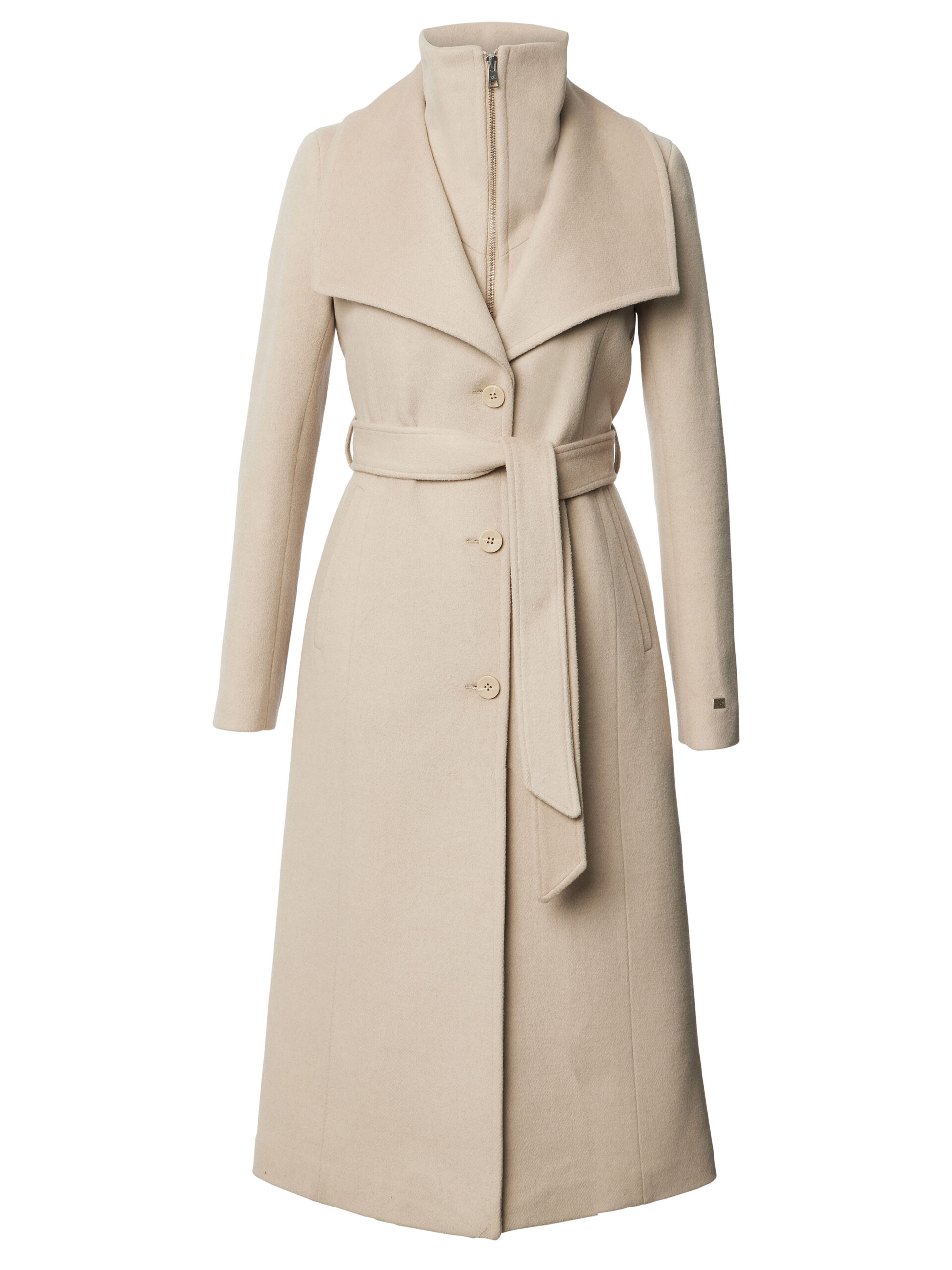 Ilana Lapel Collar Classic Wool Belted Coat - Stylefav