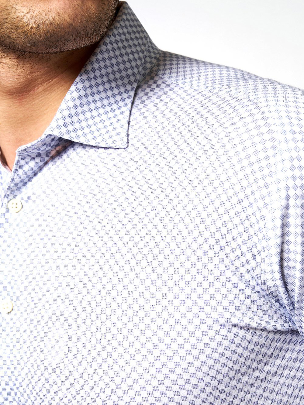 Non-Iron Blue Checkers Cotton Shirt - Stylefav