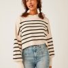 Pearl Easy Street Striped Crop Sweater - Stylefav