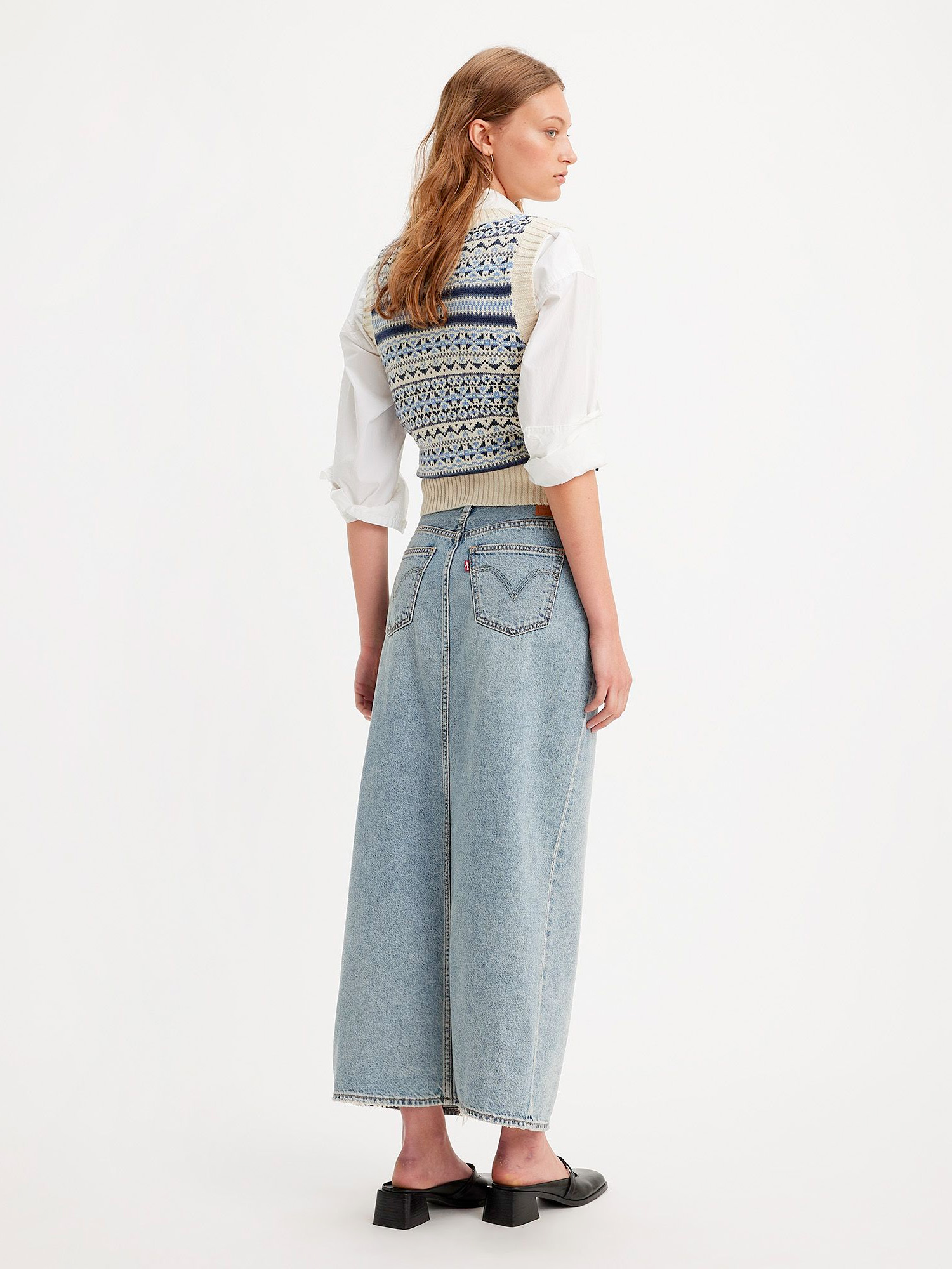 Please Hold Ankle Column Maxi Denim Skirt - Stylefav