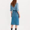 Artist Divided Side Slit Midi Denim Skirt - Stylefav