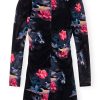 Printed Mesh Gathered Mini Dress - Stylefav