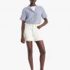 Ethereal Ecru Mid Thigh Slit Shorts - Stylefav