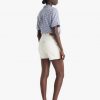 Ethereal Ecru Mid Thigh Slit Shorts - Stylefav