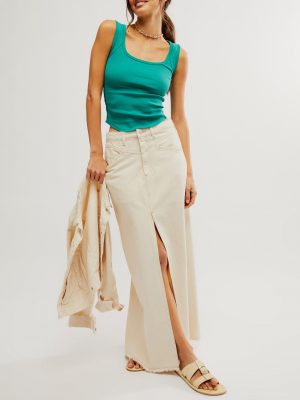 Wisp Come As You Are Denim Maxi Skirt - Stylefav