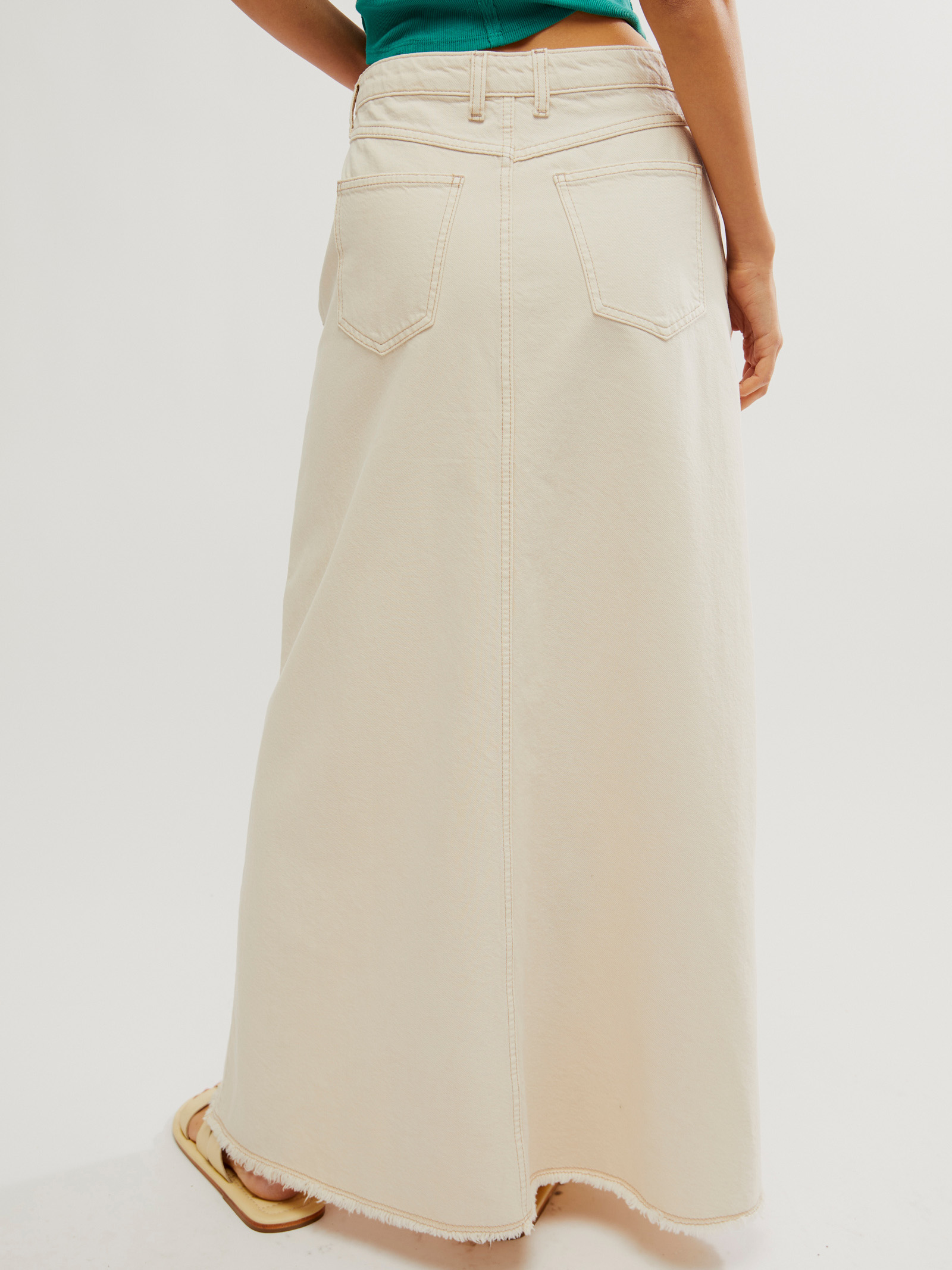 Wisp Come As You Are Denim Maxi Skirt - Stylefav