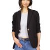 Black Single Button Knit Jersey Blazer - Stylefav