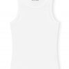 White Soft Cotton Rib Tank Top - Stylefav
