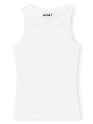 White Soft Cotton Rib Tank Top - Stylefav