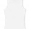 White Soft Cotton Rib Tank Top - Stylefav