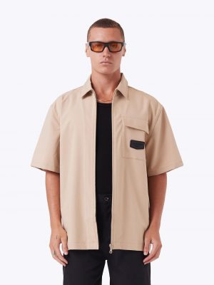 Sandstone Boxy SS Overshirt - Stylefav